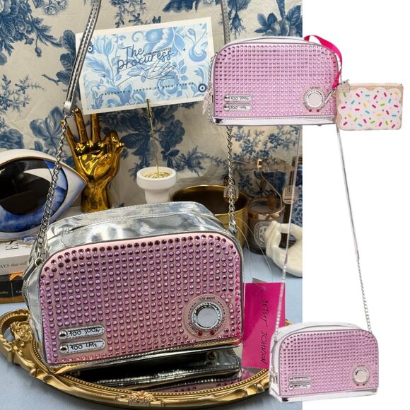 🆕 BETSEY JOHNSON 🧿 NWT Get Toasted Pink Crossbody Bag *MISSING POPTART WALLET*